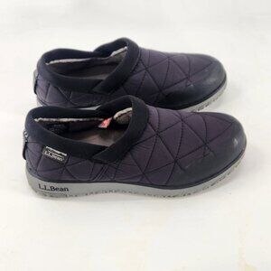 L.L. Bean Ultralight PrimaLoft Slip On Shoes Womens M Black Waterproof Slippers